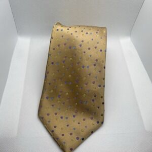 Ted Baker London Yellow Gold Colorful Polka Dot Men's Silk Tie Office Easter